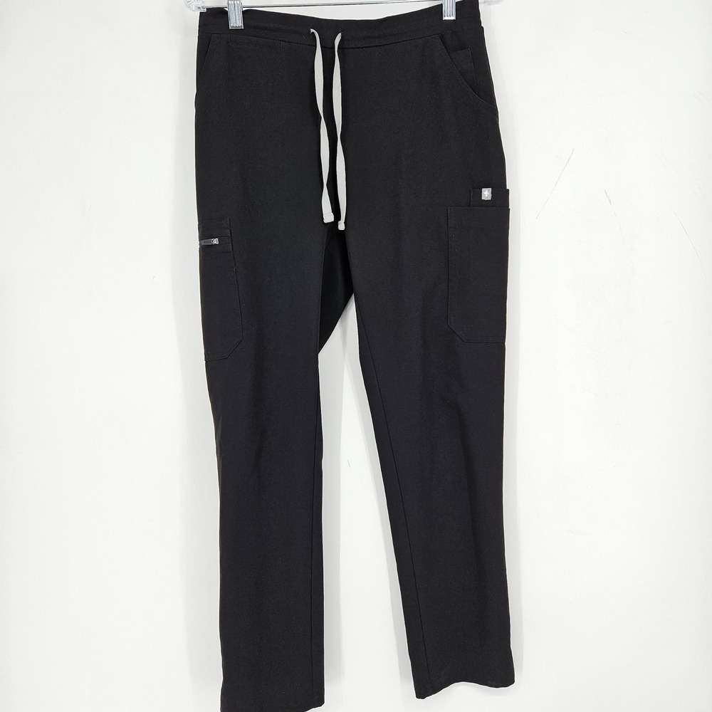 Figs Scrub Pants Womens Small High Waisted Yola Medical Uniforms Black Nurses